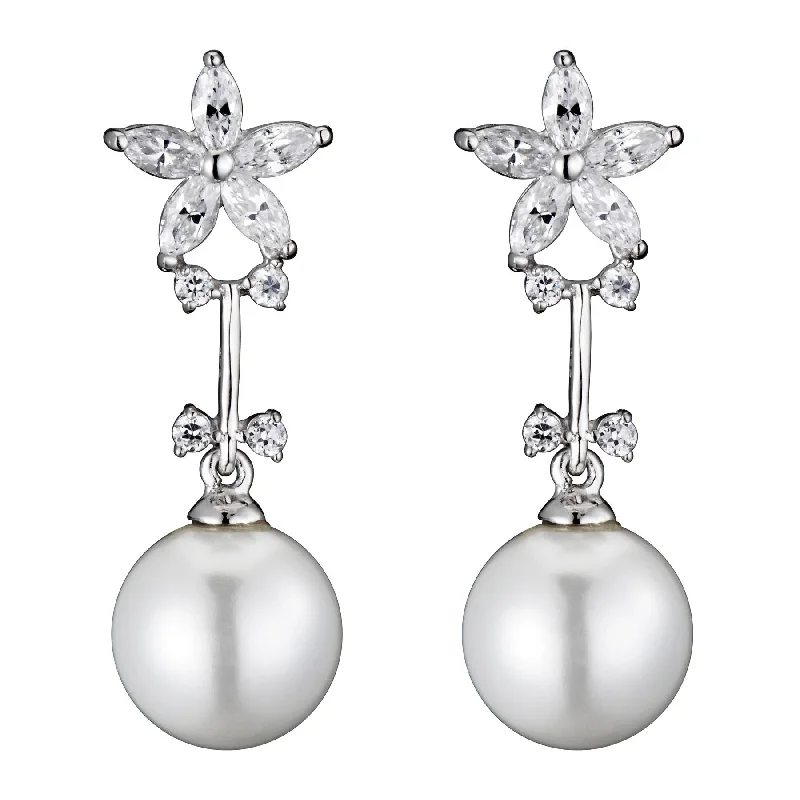 Exclusive Jewelry Bundles At Discounted Prices Cubic Zirconia Sterling Silver Faux Pearl and Clear Cubic Zirconia Drop Earrings Exclusive Jewelry Bundles At Discounted Prices Cubic Zirconia Sterling Silver Faux Pearl and Clear Cubic Zirconia Drop Earrings