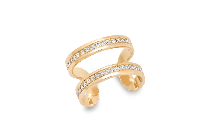 High-Quality Gemstone Jewelry For Special Occasions Diamond Open Cigar Ring