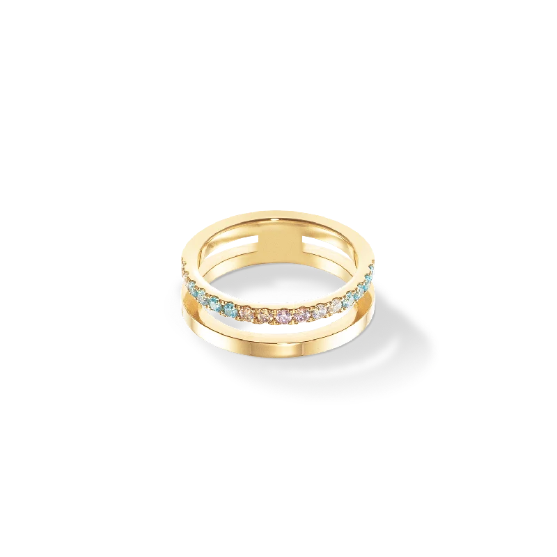 Exclusive Jewelry Sale – Shine For Less Eternal Unity Ring gold-multicolour pastel
