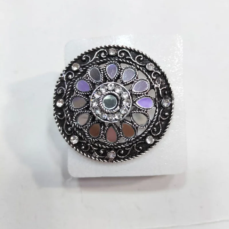 Eco-Friendly Sustainable Jewelry For Conscious Buyers Manisha Jewellery Oxidised Plated Mirror Ring Eco-Friendly Sustainable Jewelry For Conscious Buyers Manisha Jewellery Oxidised Plated Mirror Ring