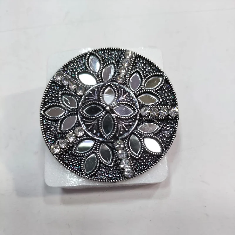 Modern Statement Jewelry For Bold Styling Manisha Jewellery Oxidised Plated Mirror Ring Modern Statement Jewelry For Bold Styling Manisha Jewellery Oxidised Plated Mirror Ring
