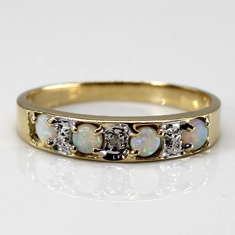 Sparkle In Style With Our Best Jewelry Deals Opal & Diamond Band | 0.13ctw | 0.005ctw | SZ 7 |