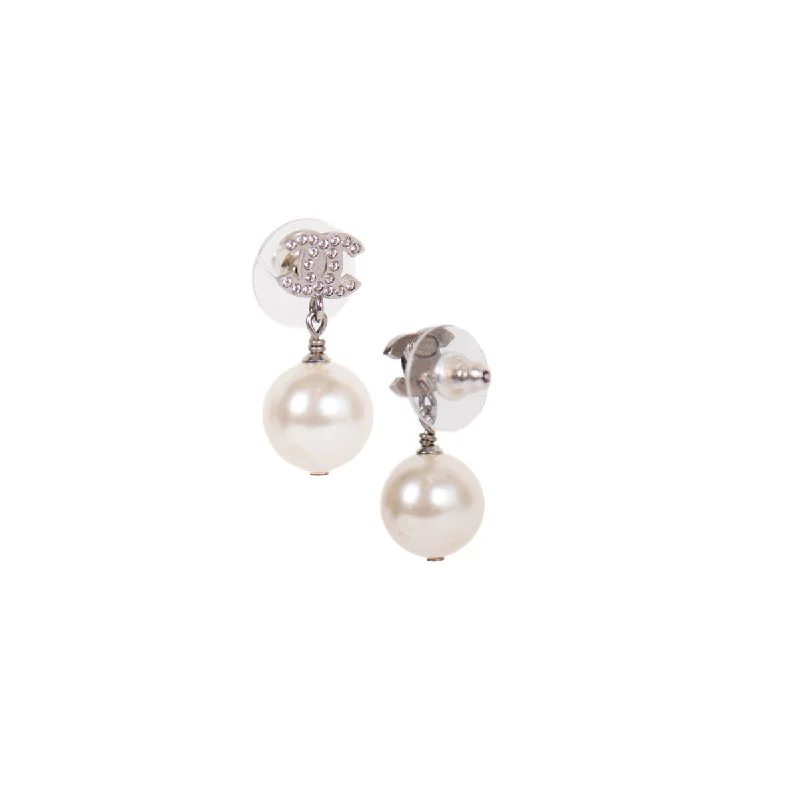 Don't Miss Out On Bestselling Jewelry At Special Prices Chanel Faux Pearl and Crystal CC Drop Earrings