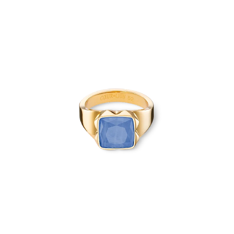 High-End Sparkle, Low-End Prices – Shop Now Ring Spikes Square Aventurine gold-blue