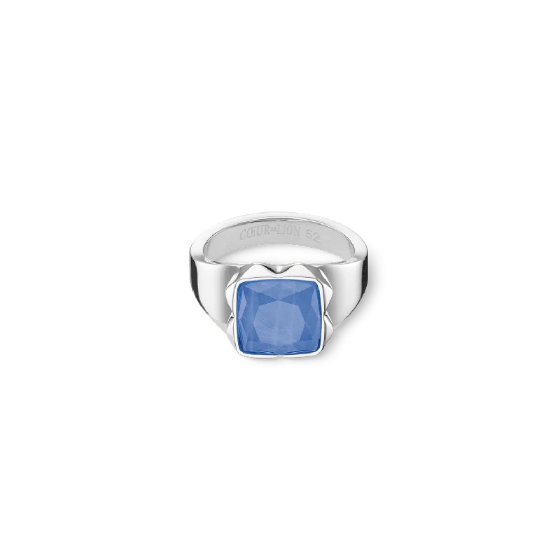 Your Dream Jewelry At Dream Prices Ring Spikes Square Aventurine silver-blue