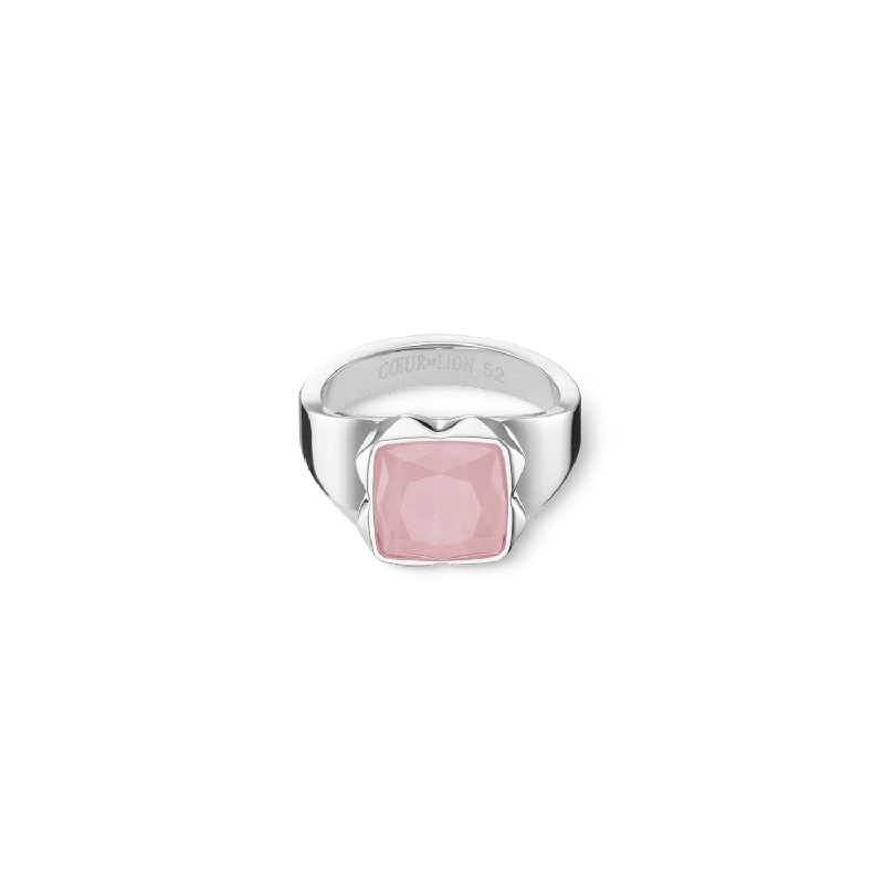 Get Your Favorite Jewelry At The Best Price Ring Spikes Square Rose Quartz silver-pink Get Your Favorite Jewelry At The Best Price Ring Spikes Square Rose Quartz silver-pink