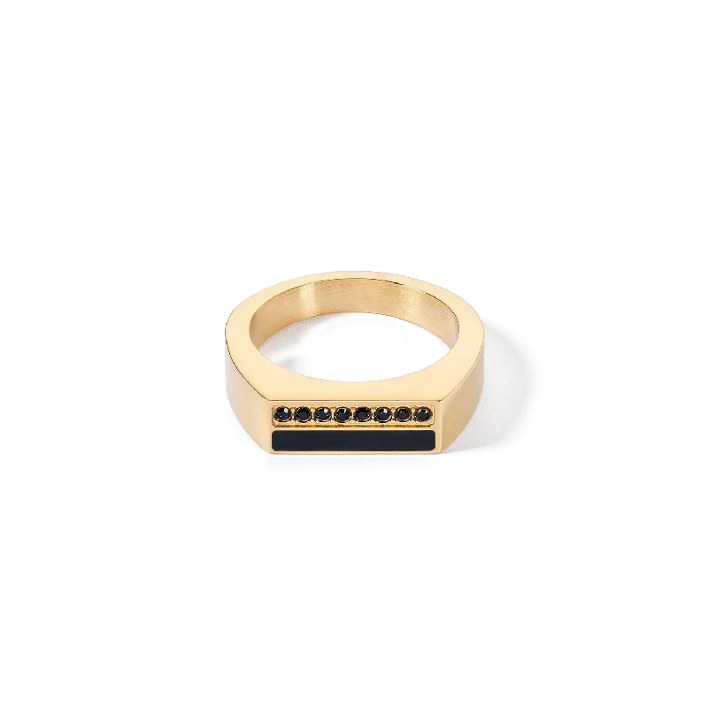 Buy More, Save More On Stunning Jewelry Pieces Ring Square Stripes gold-black