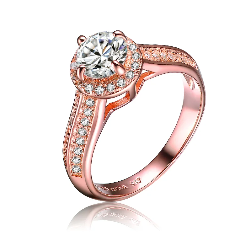Exclusive Jewelry Offers – Shine For Less Rose Gold Plated Clear Cubic Zirconia Circle Solitaire Ring Exclusive Jewelry Offers – Shine For Less Rose Gold Plated Clear Cubic Zirconia Circle Solitaire Ring