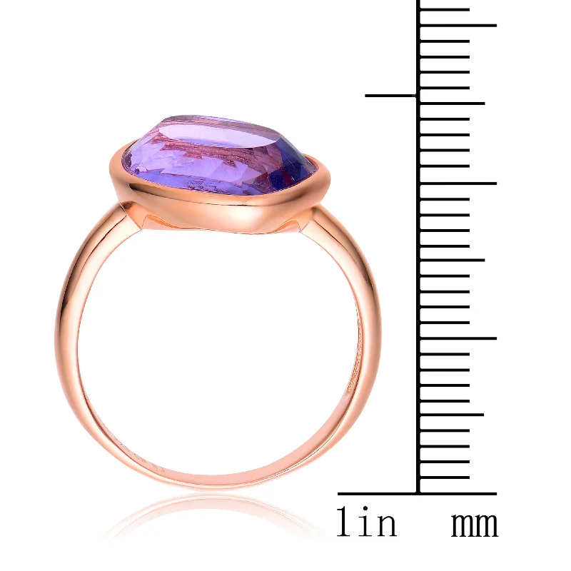 Don't Miss Out On Jaw-Dropping Jewelry Discounts Rose Gold Plated Purple Cubic Zirconia Ring