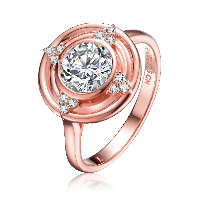 Seasonal Jewelry Sale – Upgrade Your Style Today Rose Gold Plated Sterling Silver Cubic Zirconia Ring Seasonal Jewelry Sale – Upgrade Your Style Today Rose Gold Plated Sterling Silver Cubic Zirconia Ring