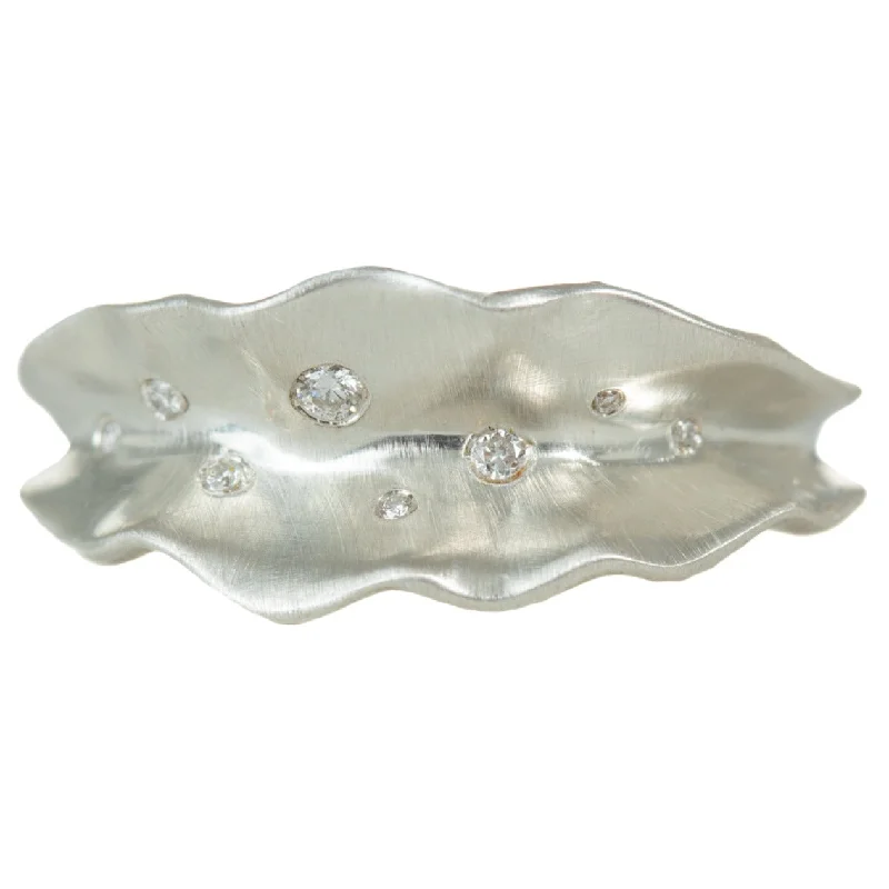 Don't Miss Our Biggest Jewelry Sale Of The Season Thin Ruffled Leaf Ring in Silver + Diamonds Don't Miss Our Biggest Jewelry Sale Of The Season Thin Ruffled Leaf Ring in Silver + Diamonds