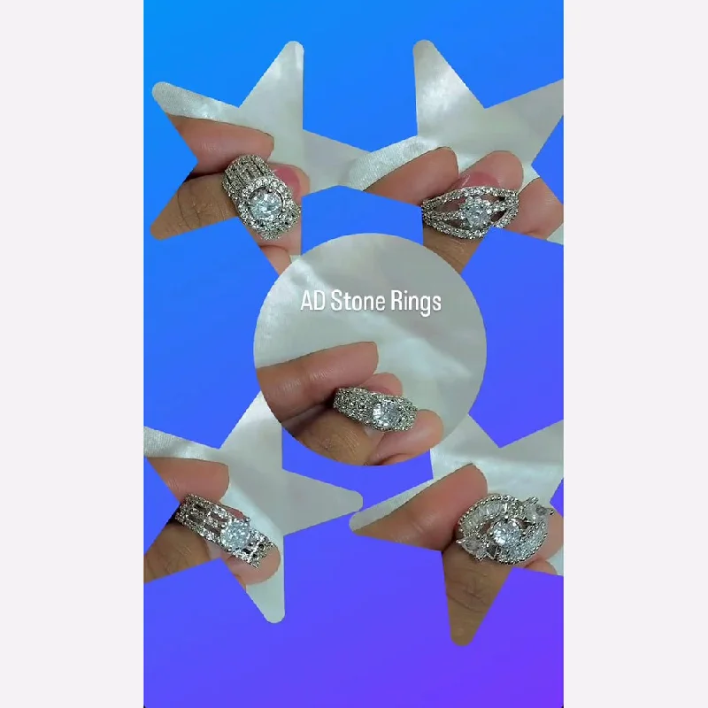 Chic, Trendy, And Affordable Jewelry Sale Sanshray Silver Plated AD Rings (Assorted Design) Piece-1 Chic, Trendy, And Affordable Jewelry Sale Sanshray Silver Plated AD Rings (Assorted Design) Piece-1