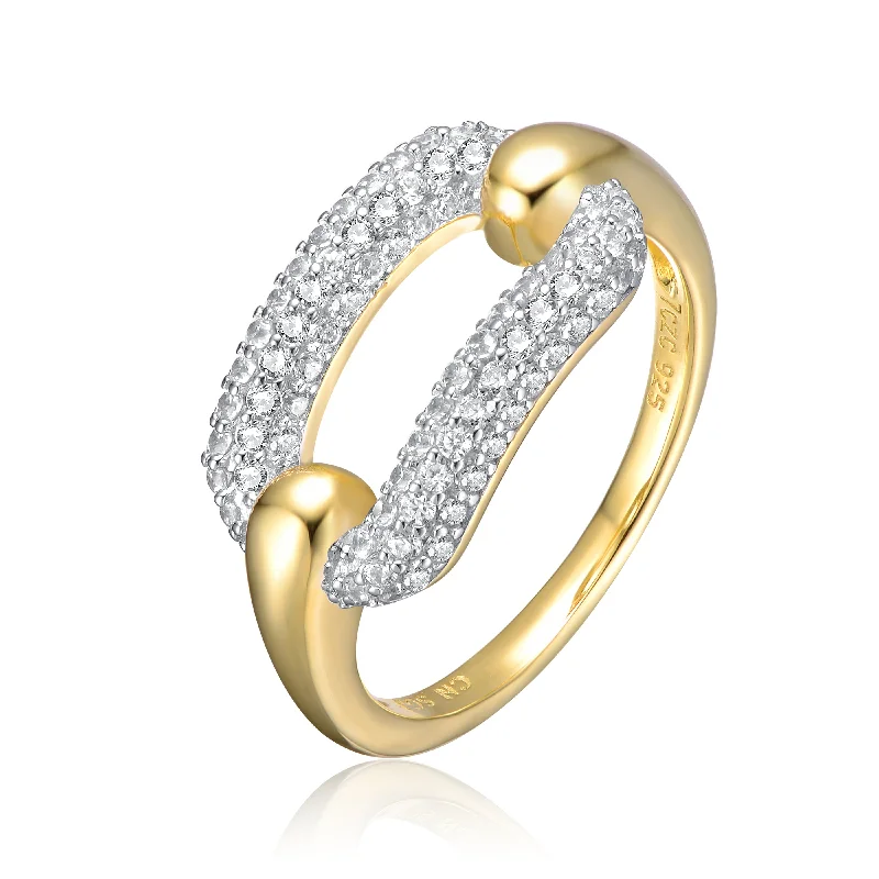 Affordable Glamour – Premium Jewelry For Less Pompidou CZ Dual Color Chain Ring