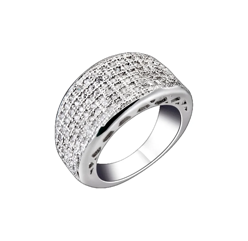 Accessorize For Less – Luxury Jewelry At Affordable Prices Sterling Silver Clear Cubic Zirconia Paved Ring