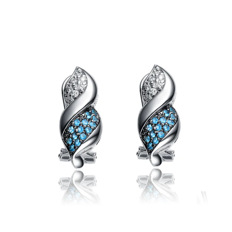 Exclusive Online Jewelry Sale – Don't Wait Sterling Silver Cubic Zirconia Blue Spiral Earrings Exclusive Online Jewelry Sale – Don't Wait Sterling Silver Cubic Zirconia Blue Spiral Earrings