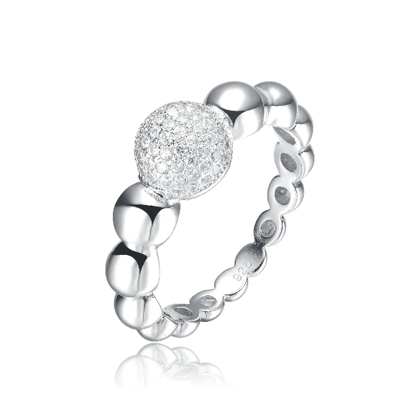 Premium Diamond Jewelry For Unforgettable Moments Sterling Silver Cubic Zirconia Bubble Statement Ring Premium Diamond Jewelry For Unforgettable Moments Sterling Silver Cubic Zirconia Bubble Statement Ring