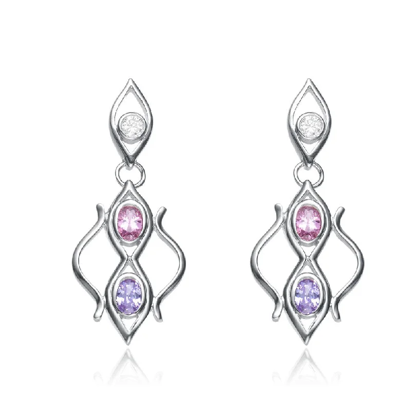 Last Chance To Shop High-End Jewelry At Markdown Prices Sterling Silver Cubic Zirconia Pastel Filigree Earrings Last Chance To Shop High-End Jewelry At Markdown Prices Sterling Silver Cubic Zirconia Pastel Filigree Earrings