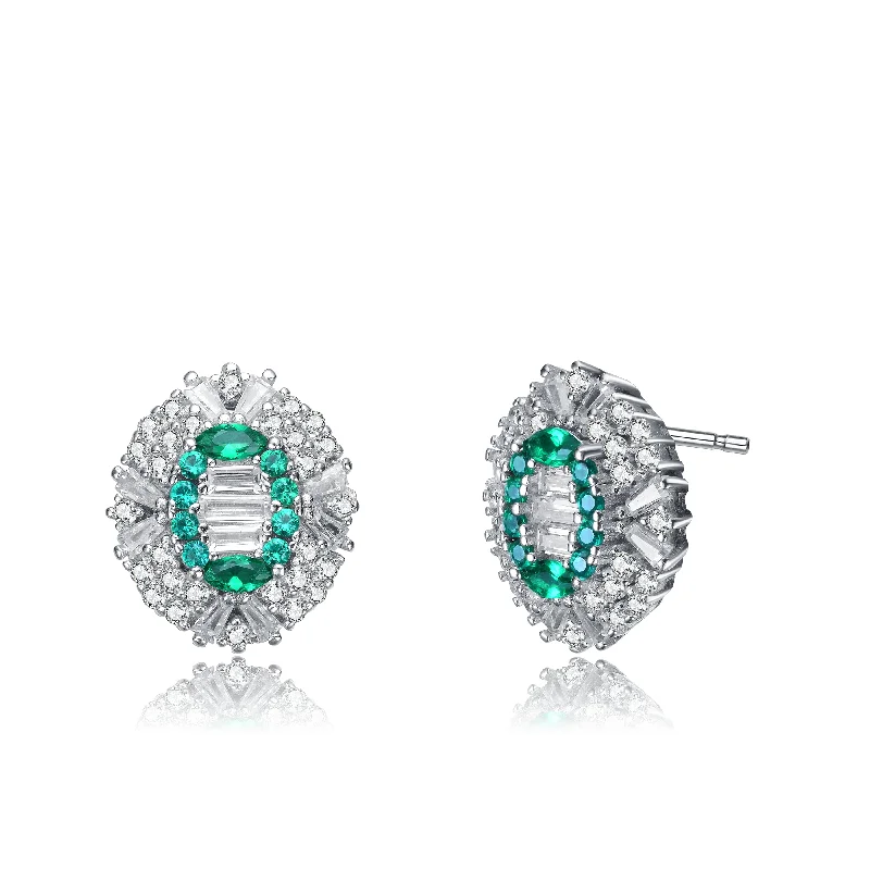 Premium Jewelry At Special Low Prices For A Limited Time Sterling Silver Emerald Cubic Zirconia Halo Limited Time Special Earrings Premium Jewelry At Special Low Prices For A Limited Time Sterling Silver Emerald Cubic Zirconia Halo Limited Time Special Earrings