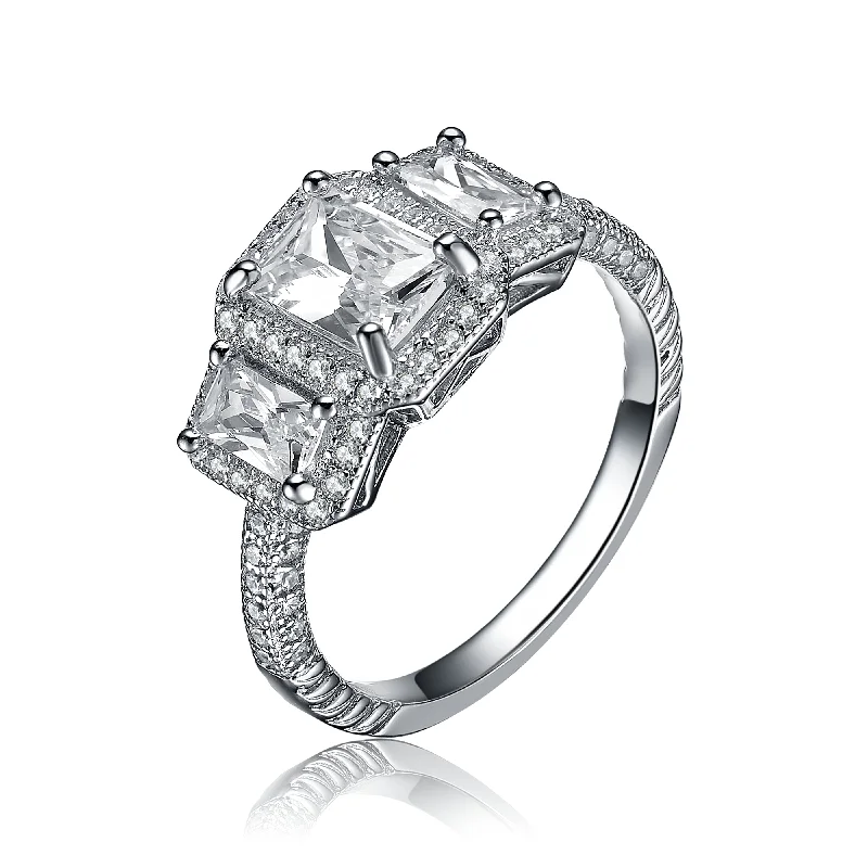 Luxury Jewelry Now At Special Promotional Rates Sterling Silver Emerald Cut Cubic Zirconia Ring Luxury Jewelry Now At Special Promotional Rates Sterling Silver Emerald Cut Cubic Zirconia Ring