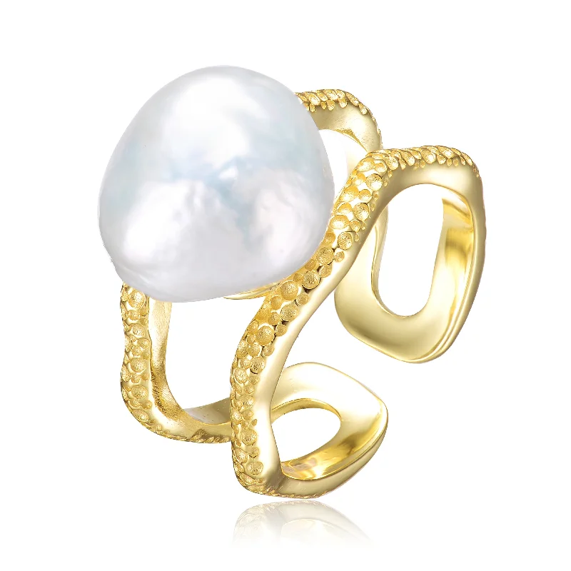 Flash Sale On Stunning Jewelry – Limited Stock Available Brigitte Boho Golden Pearl Ring