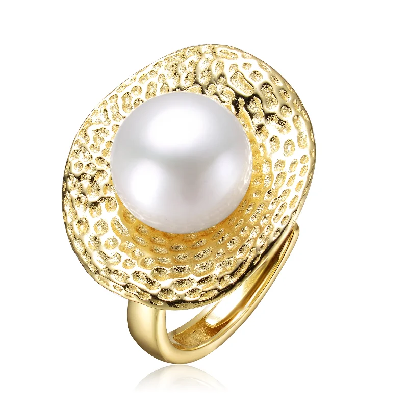 Elegant Jewelry, Exclusive Prices – Shop Now Sterling Silver Gold Plated with Genuine Freshwater Pearl Hammered Limited Time Special Ring Elegant Jewelry, Exclusive Prices – Shop Now Sterling Silver Gold Plated with Genuine Freshwater Pearl Hammered Limited Time Special Ring