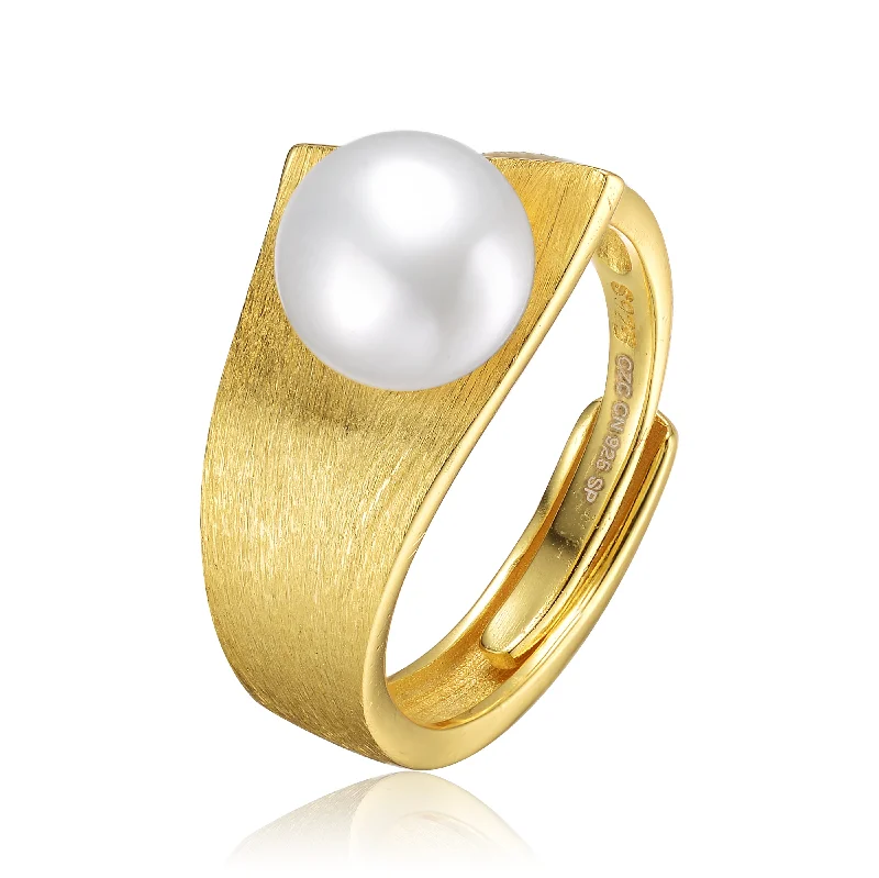 Elegant Jewelry At Unbeatable Prices – Shop Today Delphine Brushed Ribbon Golden Pearl Ring Elegant Jewelry At Unbeatable Prices – Shop Today Delphine Brushed Ribbon Golden Pearl Ring