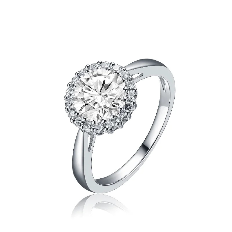 Limited-Stock Jewelry Sale – Once It's Gone, It's Gone Sterling Silver White Gold Plated Halo Round Clear Cubic Zirconia Solitaire Ring Limited-Stock Jewelry Sale – Once It's Gone, It's Gone Sterling Silver White Gold Plated Halo Round Clear Cubic Zirconia Solitaire Ring