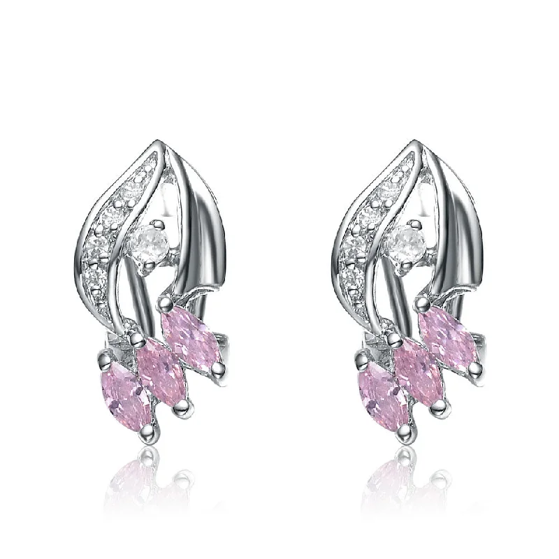 Handcrafted Beauty At Affordable Prices Sterling Silver Pink Cubic Zirconia Earrings Handcrafted Beauty At Affordable Prices Sterling Silver Pink Cubic Zirconia Earrings