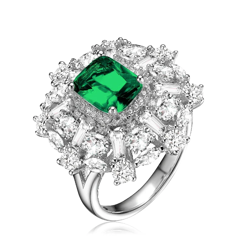 Seasonal Jewelry Deals – Elevate Your Style Sterling Silver with Rhodium Plated Cubic Zirconia Ring Seasonal Jewelry Deals – Elevate Your Style Sterling Silver with Rhodium Plated Cubic Zirconia Ring