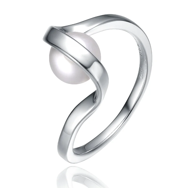 High-End Sparkle, Low-End Prices – Shop Now Delphine Ribbon Pearl Ring