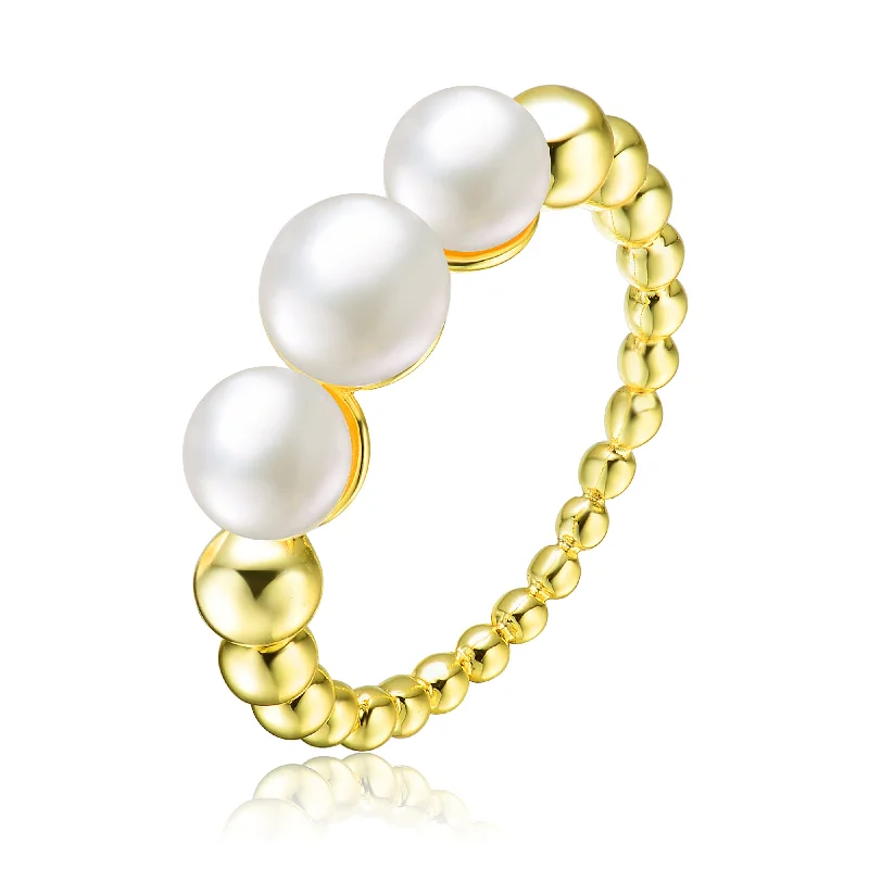 Your Dream Jewelry At Dream Prices – Shop Now Delphine Golden Spheres Three Pearl Ring Your Dream Jewelry At Dream Prices – Shop Now Delphine Golden Spheres Three Pearl Ring