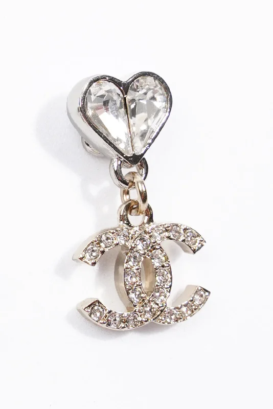 Get The Sparkle You Love At Prices You Adore Chanel Heart Drop CC Earrings Gold/Silver Base Metal Get The Sparkle You Love At Prices You Adore Chanel Heart Drop CC Earrings Gold/Silver Base Metal