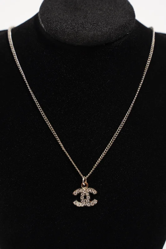 Limited-Time Jewelry Sale – Don't Miss These Deals Chanel Womens CC Necklace Silver Diamanté