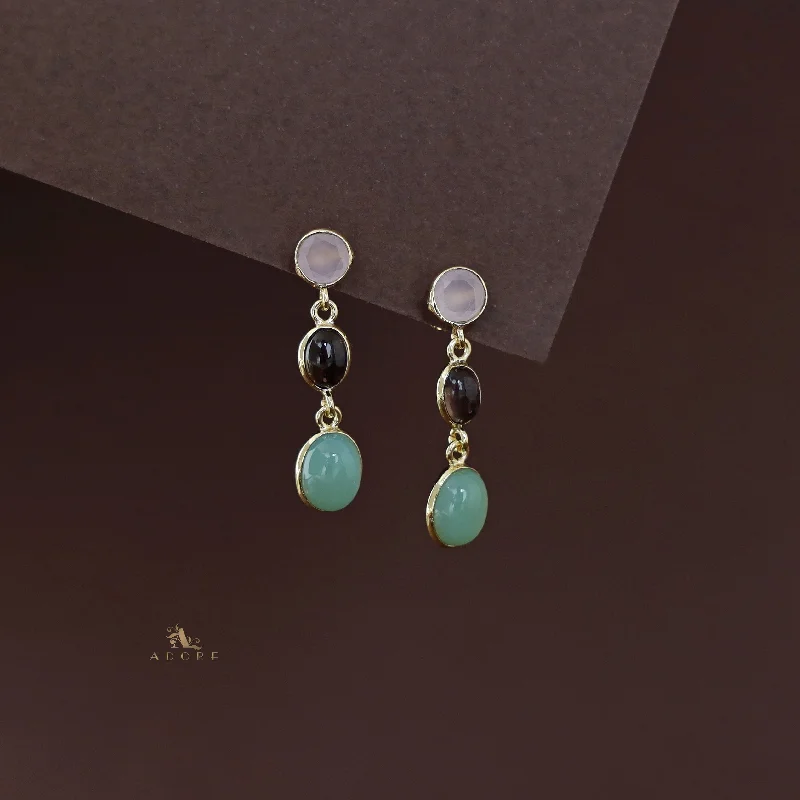 Premium Diamond Jewelry At Once-In-A-Lifetime Discounts Amaja Golden Tri Glossy Stone Earring Premium Diamond Jewelry At Once-In-A-Lifetime Discounts Amaja Golden Tri Glossy Stone Earring