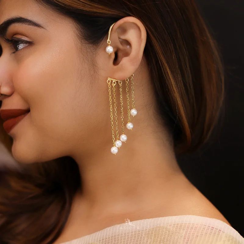 Luxury Meets Affordability – Jewelry Sale Live Now Kiara Golden Hanging Pearls Ear Cuff (Pack of 1) Luxury Meets Affordability – Jewelry Sale Live Now Kiara Golden Hanging Pearls Ear Cuff (Pack of 1)