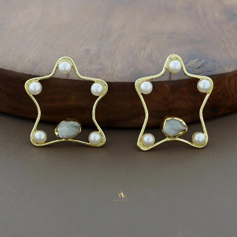 Best Jewelry Sale Prices – Limited-Time Offer Bailey Golden Star Raw Stone Pearl Earring