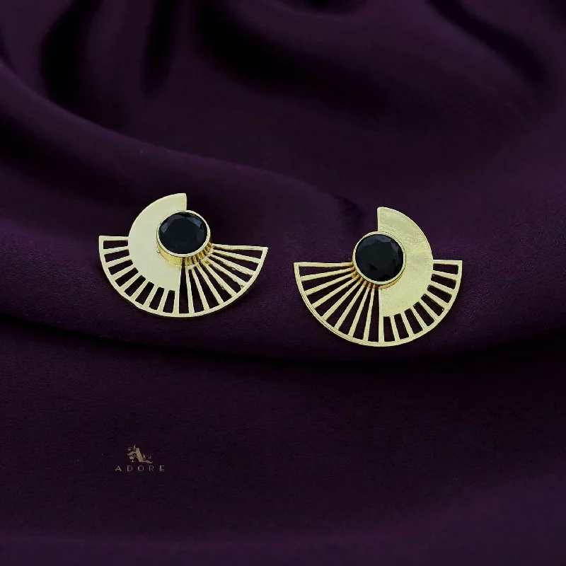 High-End Sparkle, Low-End Prices – Jewelry Sale Live Chaithra Golden Semi Circle Glossy Stone Earring High-End Sparkle, Low-End Prices – Jewelry Sale Live Chaithra Golden Semi Circle Glossy Stone Earring
