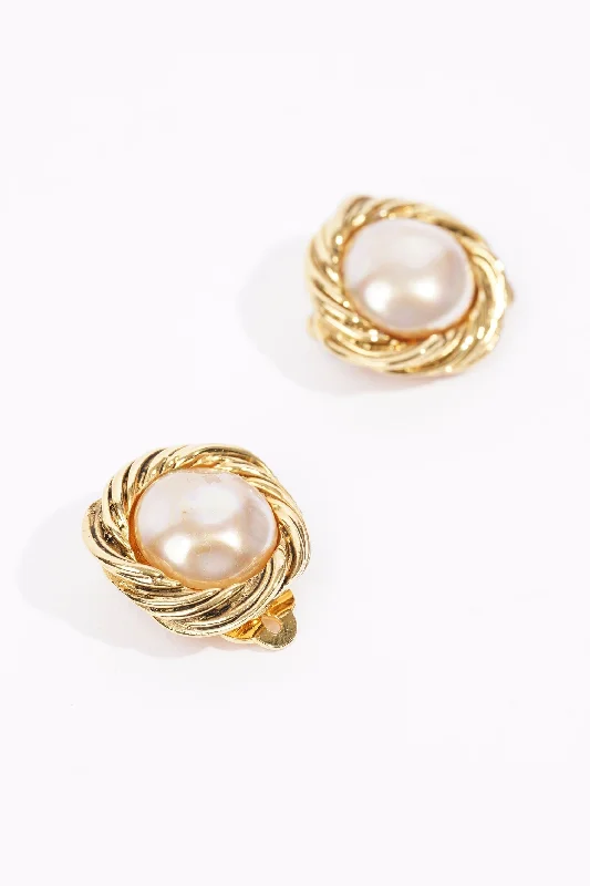 Waterproof Stainless Steel Jewelry For Lasting Beauty Chanel Womens Gripoux Pearl Earring Gold Waterproof Stainless Steel Jewelry For Lasting Beauty Chanel Womens Gripoux Pearl Earring Gold