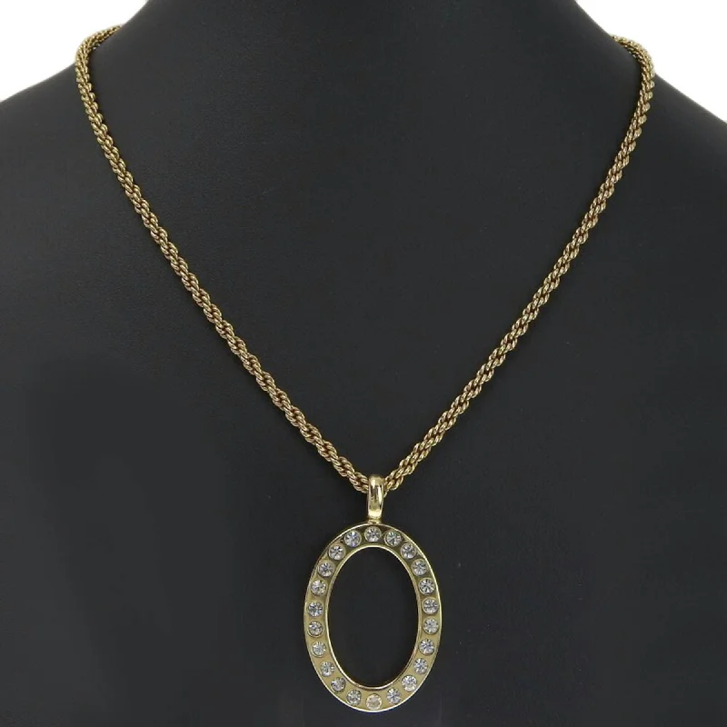 Grab Stylish Jewelry Before The Sale Ends CHRISTIAN DIOR Circle Vintage Gold Plated x Rhinestone Women's Necklace Grab Stylish Jewelry Before The Sale Ends CHRISTIAN DIOR Circle Vintage Gold Plated x Rhinestone Women's Necklace