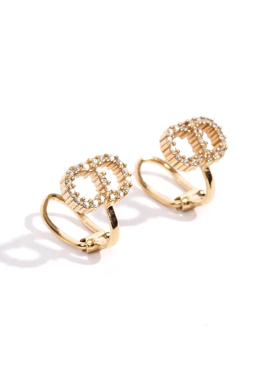 Clearance Sale On High-End Jewelry Collections Christian Dior Clair D Lune Clip On Earrings White Crystal Gold Plated Clearance Sale On High-End Jewelry Collections Christian Dior Clair D Lune Clip On Earrings White Crystal Gold Plated