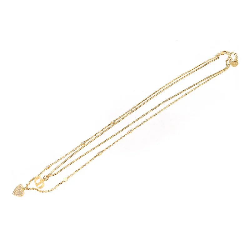 Fine Jewelry, Limited-Time Offers Available CHRISTIAN DIOR Clair D Lune Necklace Heart Rhinestone CD Logo Gold Accessories Fine Jewelry, Limited-Time Offers Available CHRISTIAN DIOR Clair D Lune Necklace Heart Rhinestone CD Logo Gold Accessories