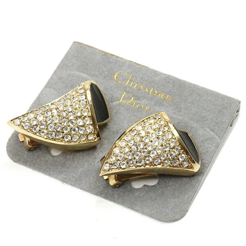 Seasonal Jewelry Sale – Upgrade Your Collection Christian Dior crystal earrings metal/enamel gold/black/clear clip type rubber pad deterioration existence Seasonal Jewelry Sale – Upgrade Your Collection Christian Dior crystal earrings metal/enamel gold/black/clear clip type rubber pad deterioration existence