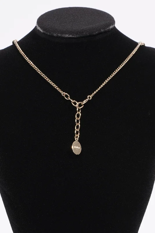 Breathtaking Jewelry, Breathtaking Prices Christian Dior DIOR Diamond Logo Necklace Gold Base Metal Breathtaking Jewelry, Breathtaking Prices Christian Dior DIOR Diamond Logo Necklace Gold Base Metal