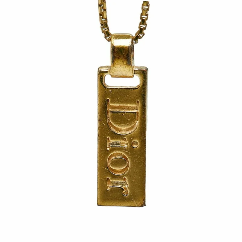 Shop Jewelry That Shines Without The High Price CHRISTIAN DIOR Dior Trotter Plate Necklace Gold Plated Women's Shop Jewelry That Shines Without The High Price CHRISTIAN DIOR Dior Trotter Plate Necklace Gold Plated Women's