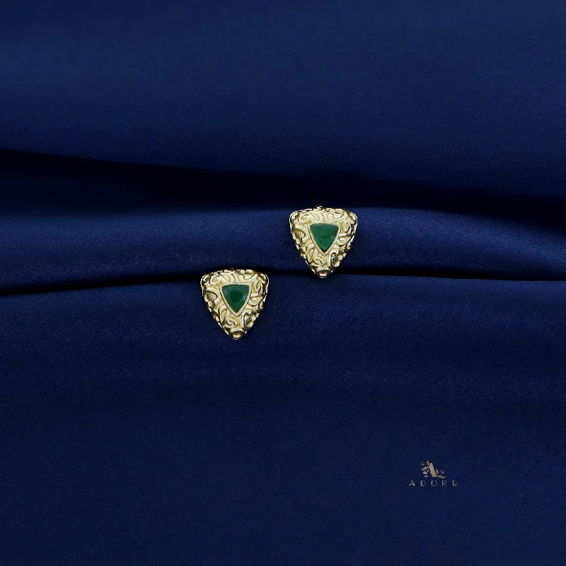 Exclusive Online Jewelry Sale – Don't Wait Edna Golden Triangle Glossy Stud Earring