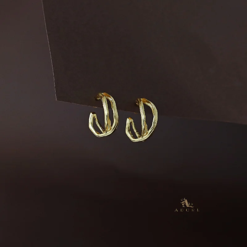 Exclusive Jewelry Discounts – Shop Now For Savings Golden 2 Layer Cross Wave Hoop