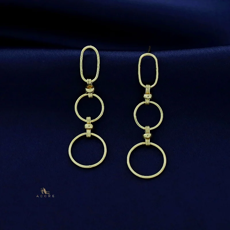 Breathtaking Jewelry At Limited-Time Savings Golden Cylinder And Dual Circle Earring Breathtaking Jewelry At Limited-Time Savings Golden Cylinder And Dual Circle Earring