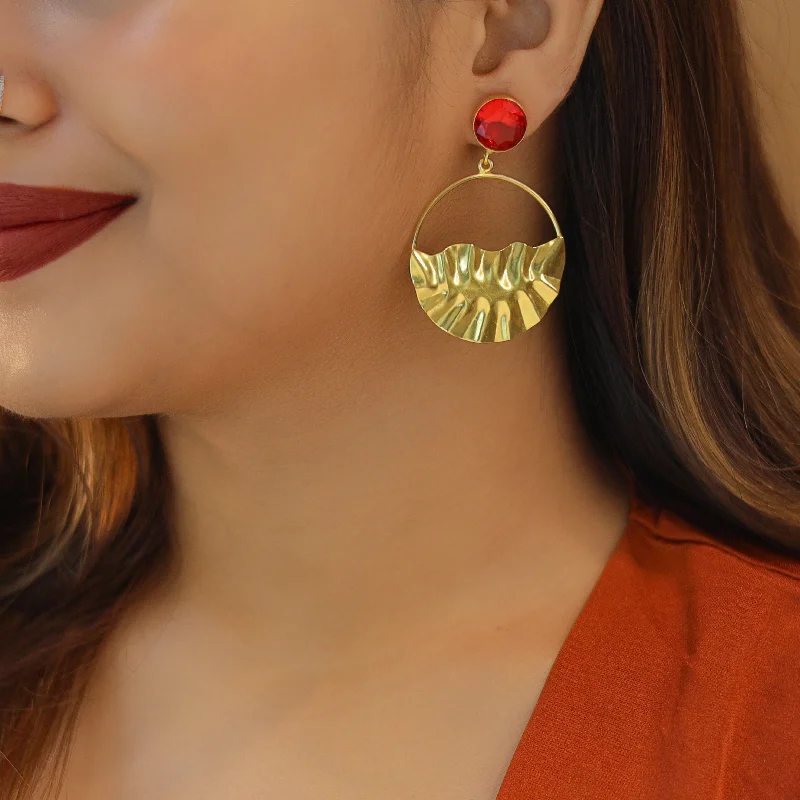 Unmissable Jewelry Clearance – Final Reductions Glossy Crushed Semi Circle Earring