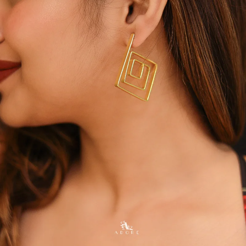 Luxury Jewelry Now At Special Promotional Rates Golden Square Loop Earring