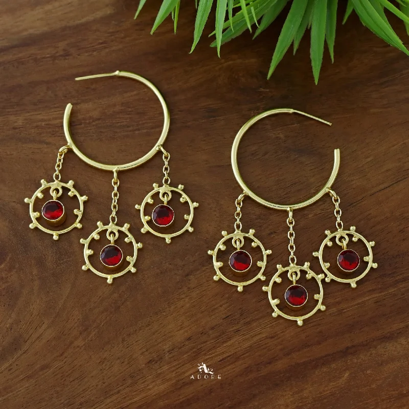 Flash Sale On Exquisite Jewelry – Don't Miss Out Golden Tri Dotted Circle Round Glossy Hoop Flash Sale On Exquisite Jewelry – Don't Miss Out Golden Tri Dotted Circle Round Glossy Hoop